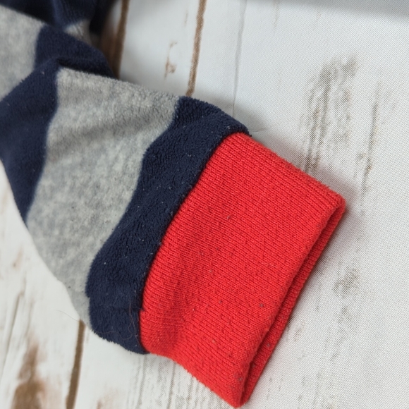 Carter's Navy/Gray Fire Truck Fleece Footies 12M - Picture 8 of 9